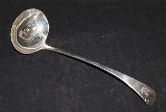 An Edwardian silver Old English pattern soup ladle by William Hutton & Sons,Sheffield, 1906.